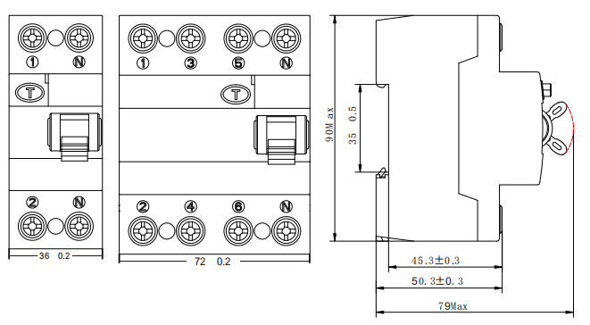 rccb ekl1-125h size